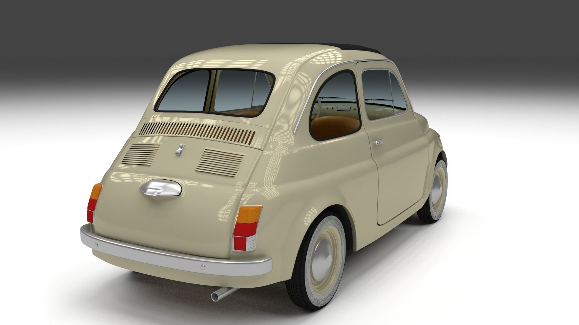 Fiat 500D Nuova 1960 Low-poly 3D model_10