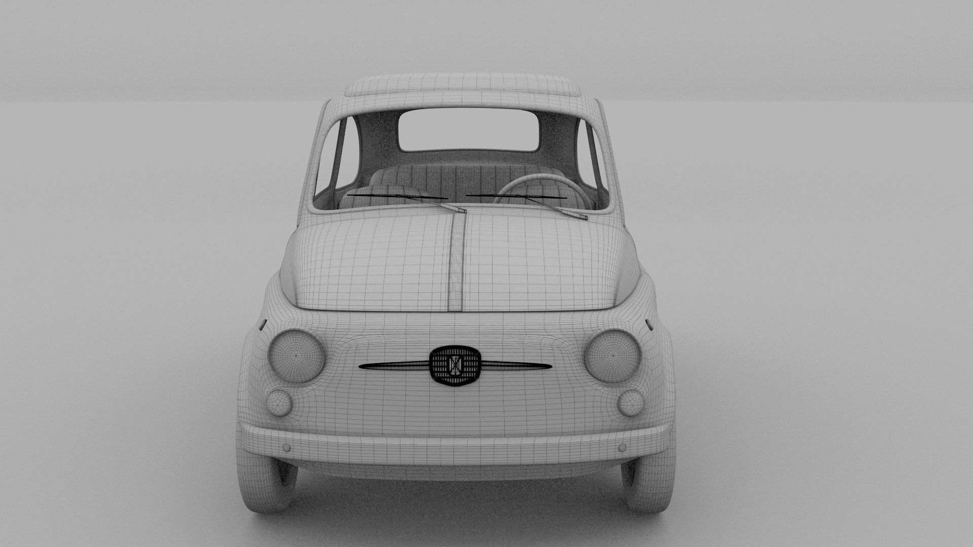 Fiat 500D Nuova 1960 Low-poly 3D model_6