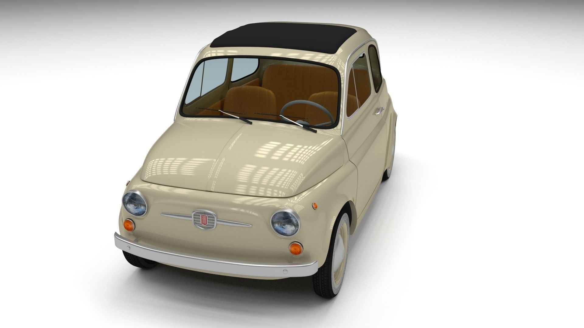 Fiat 500D Nuova 1960 Low-poly 3D model_1