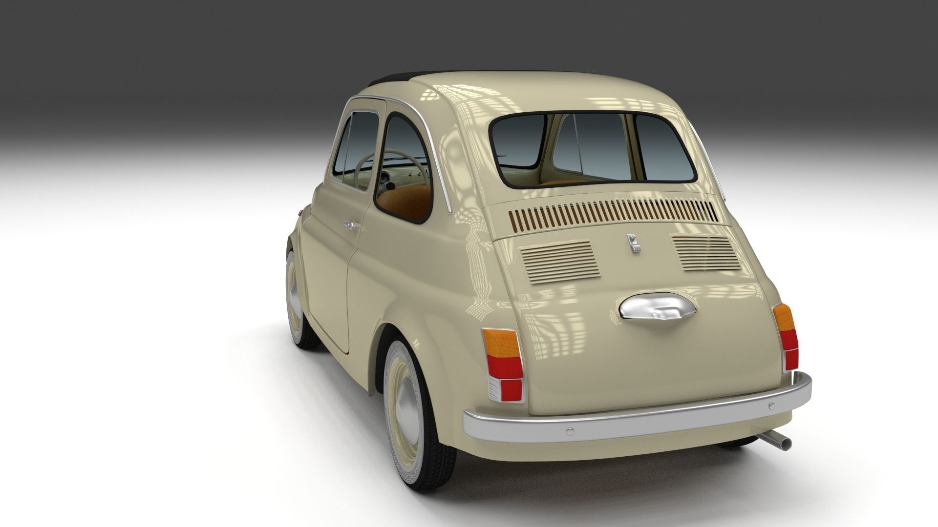 Fiat 500D Nuova 1960 Low-poly 3D model_17
