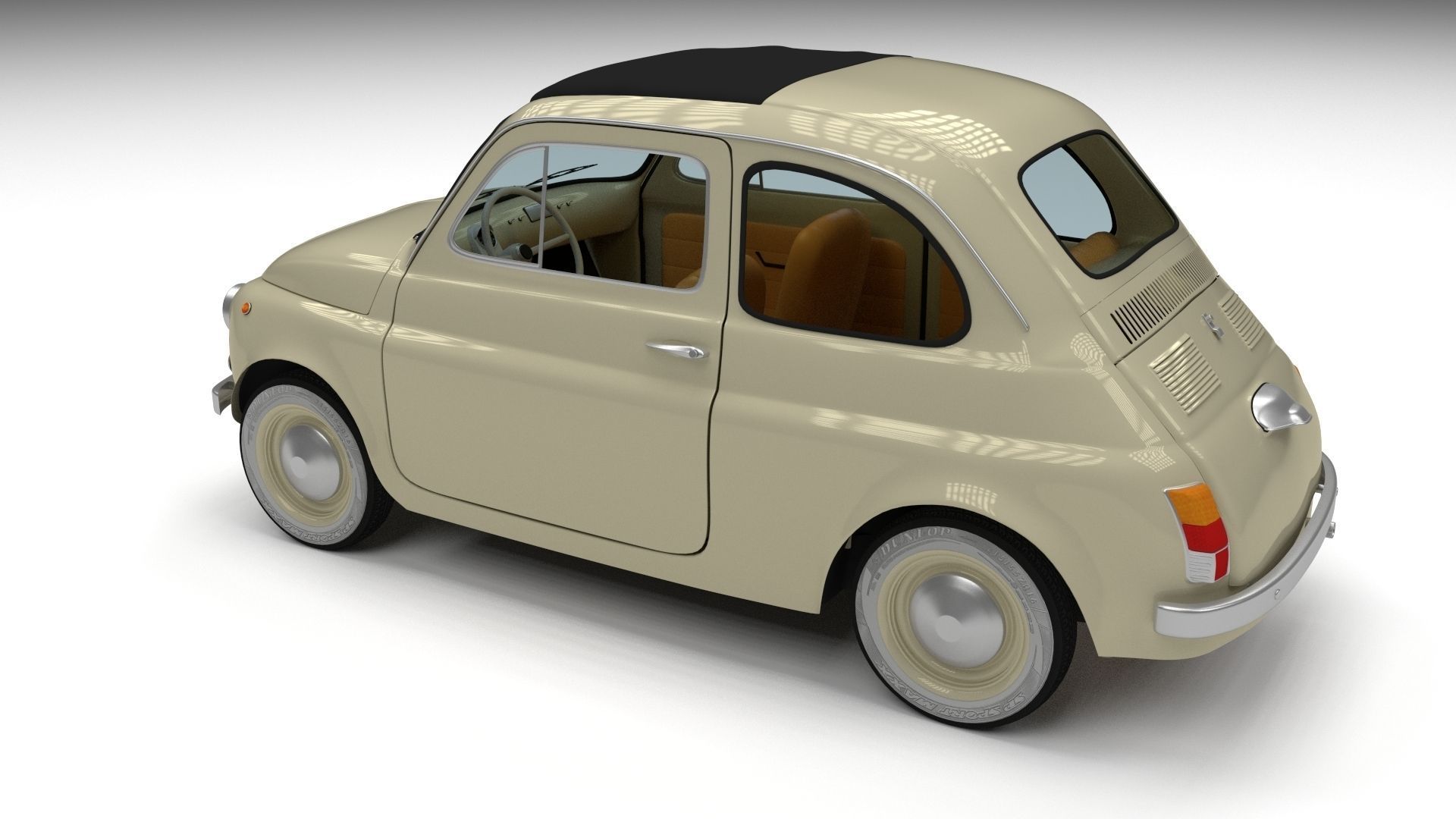 Fiat 500D Nuova 1960 Low-poly 3D model_15