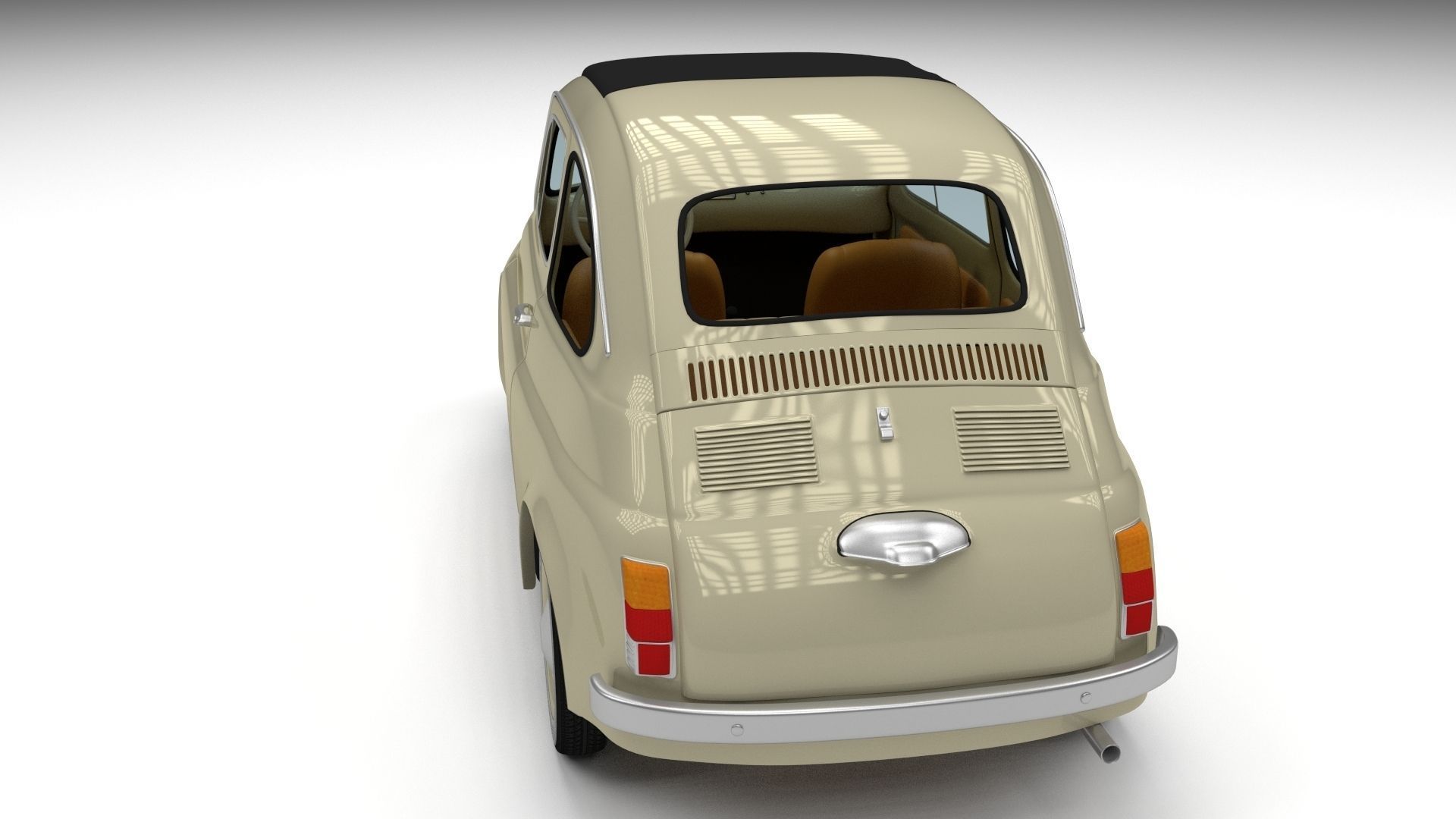 Fiat 500D Nuova 1960 Low-poly 3D model_13