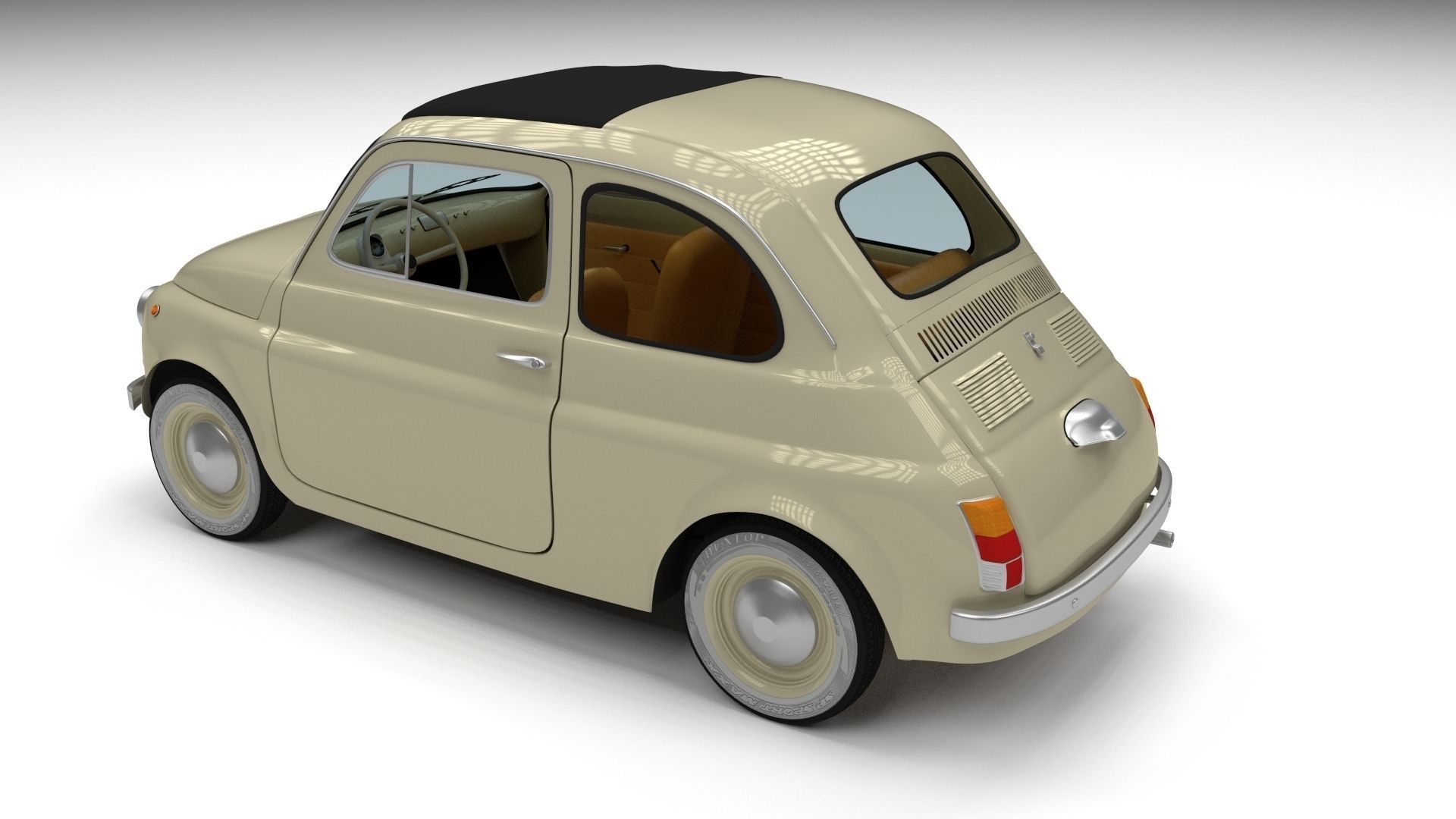 Fiat 500D Nuova 1960 Low-poly 3D model_5