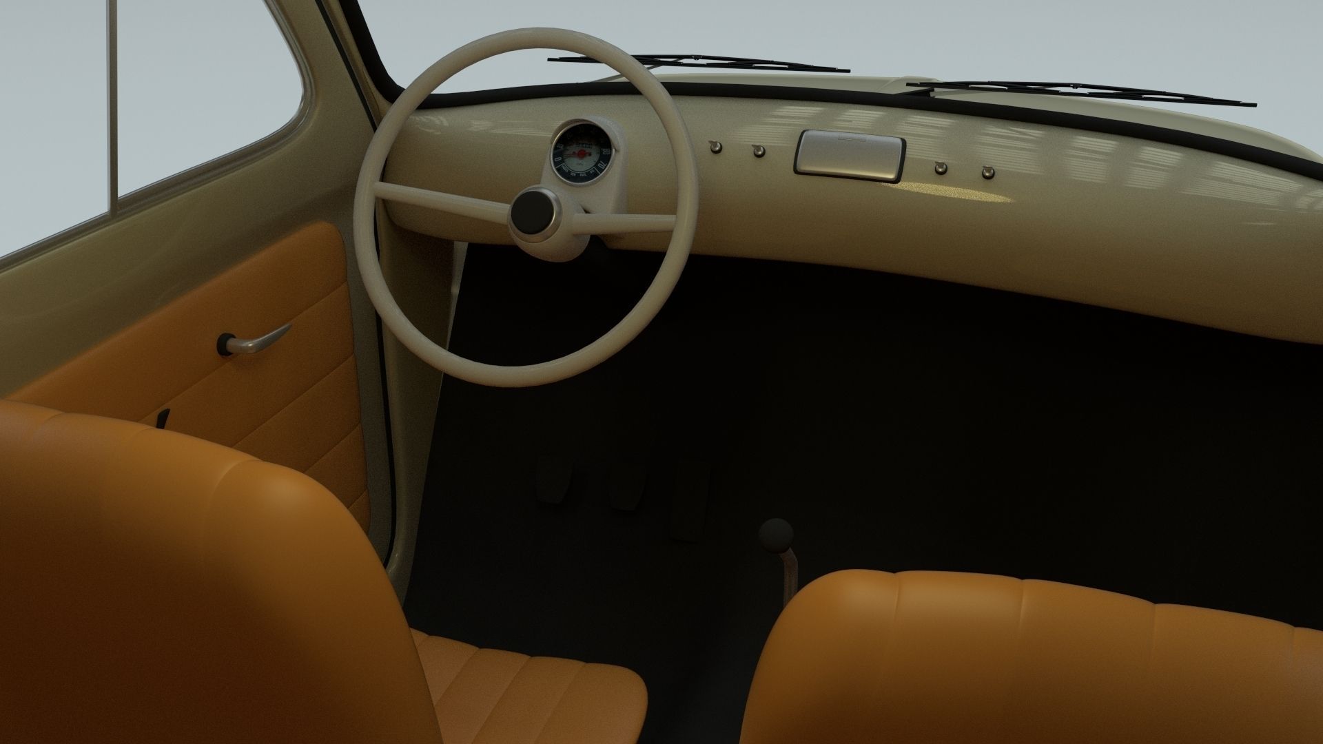 Fiat 500D Nuova 1960 Low-poly 3D model_12