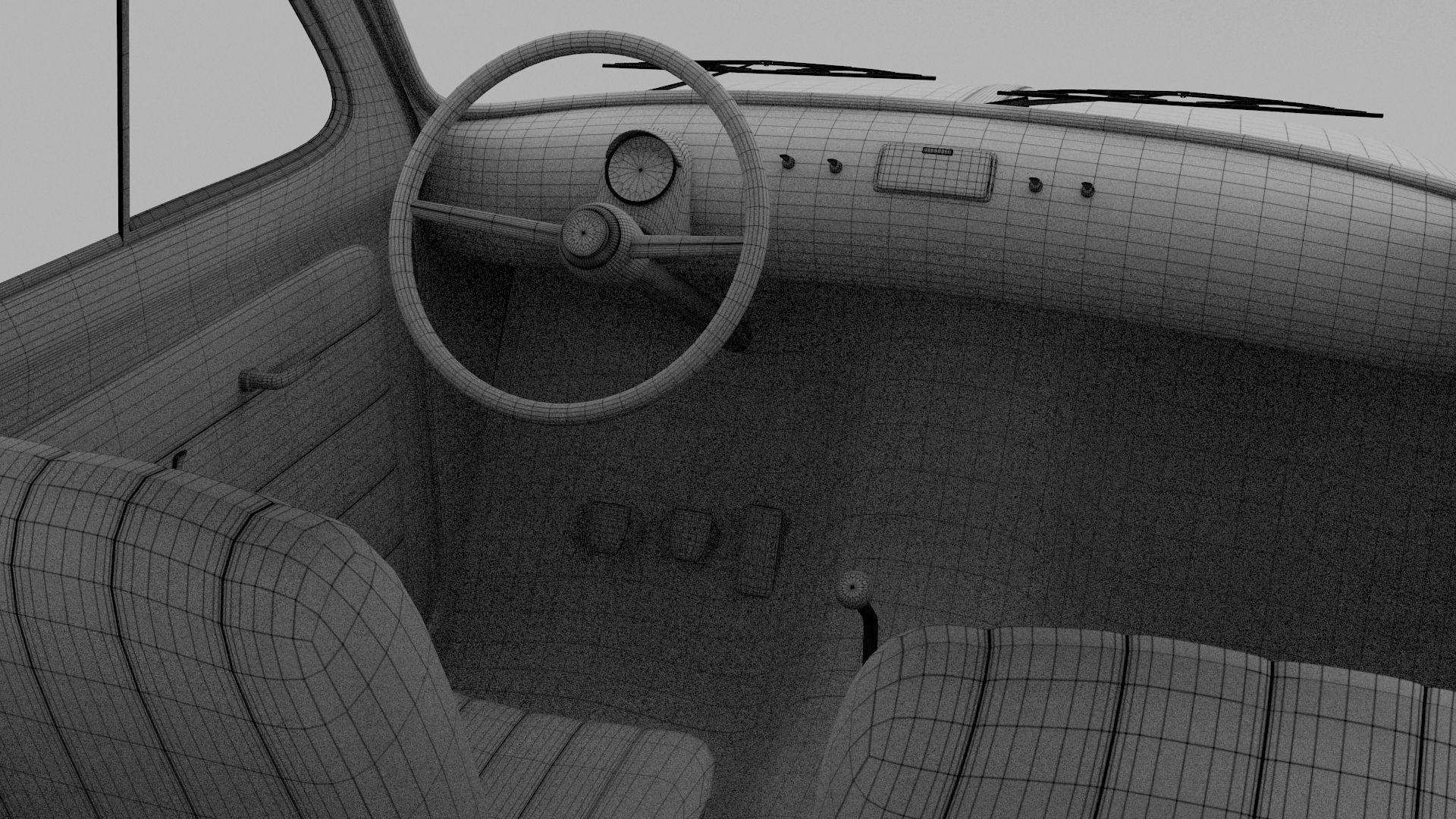 Fiat 500D Nuova 1960 Low-poly 3D model_21