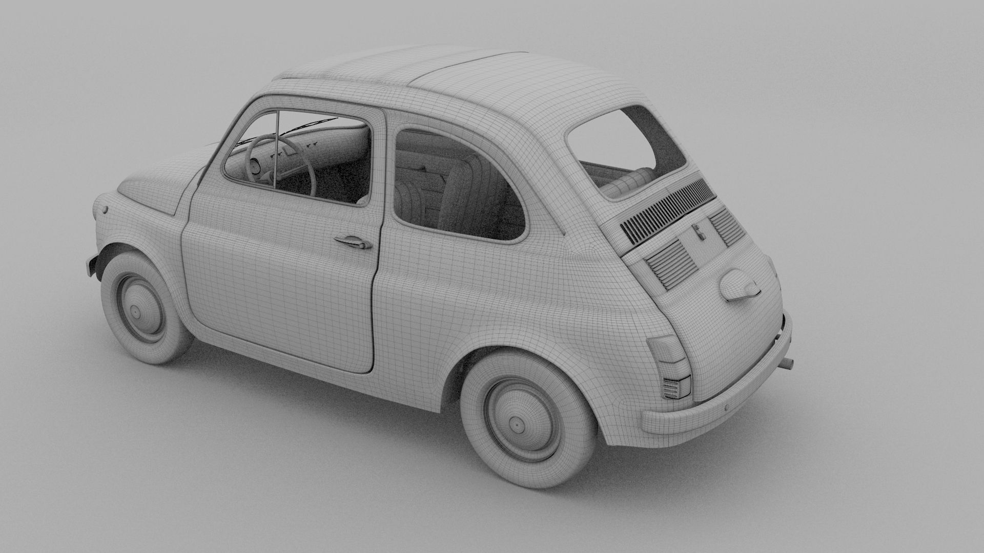 Fiat 500D Nuova 1960 Low-poly 3D model_22