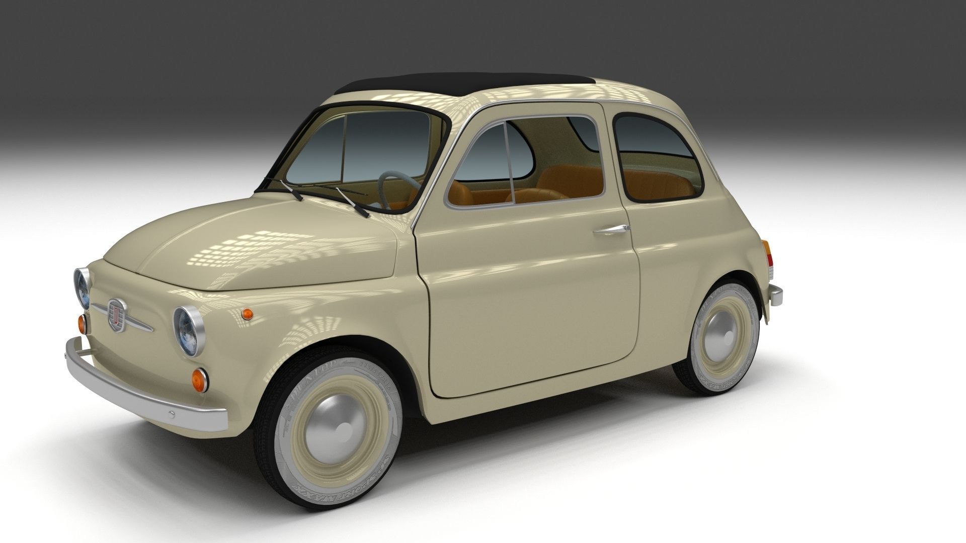Fiat 500D Nuova 1960 Low-poly 3D model_14