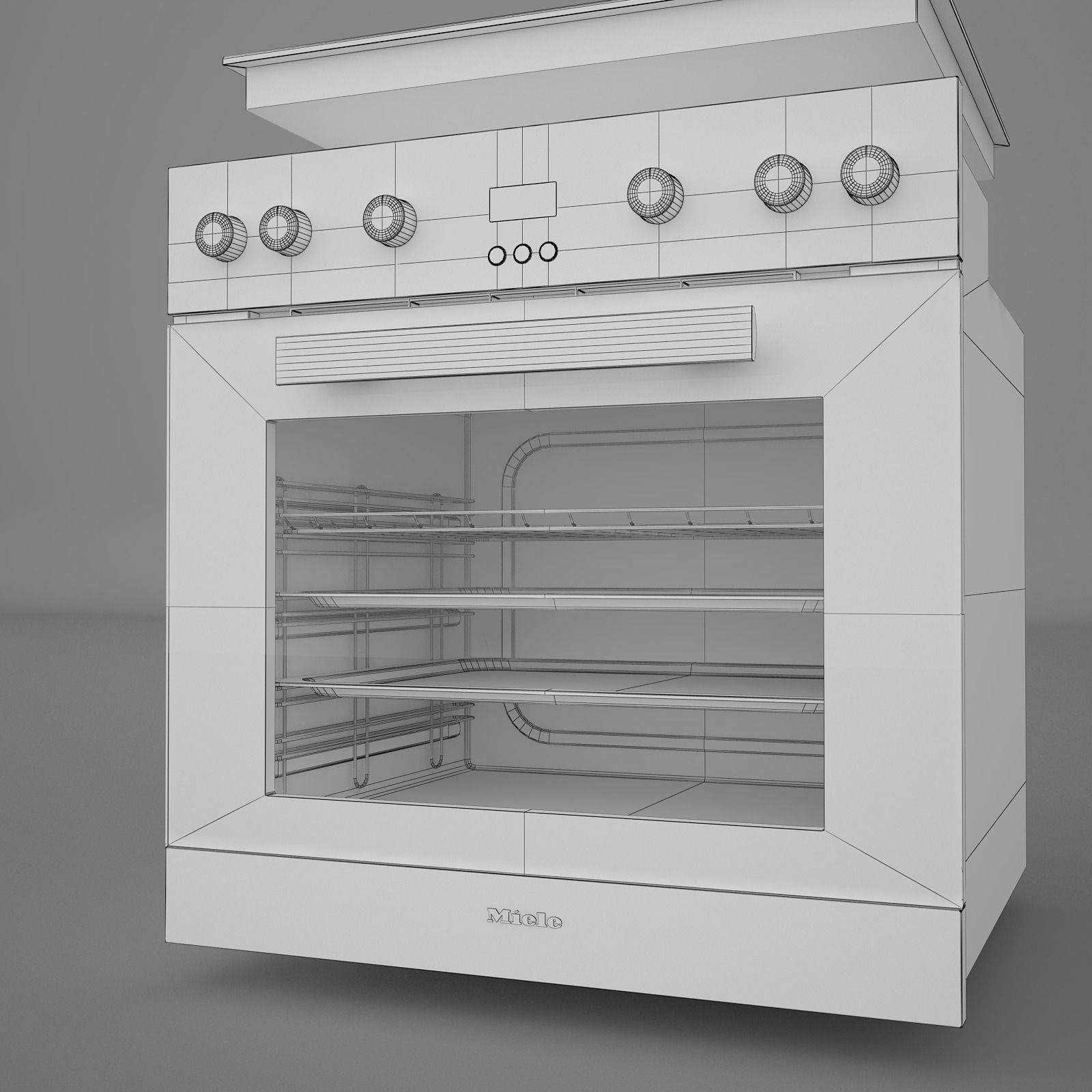 Miele H2261 Oven Miele KM6012 Electric Cooking Panel 3D model_5