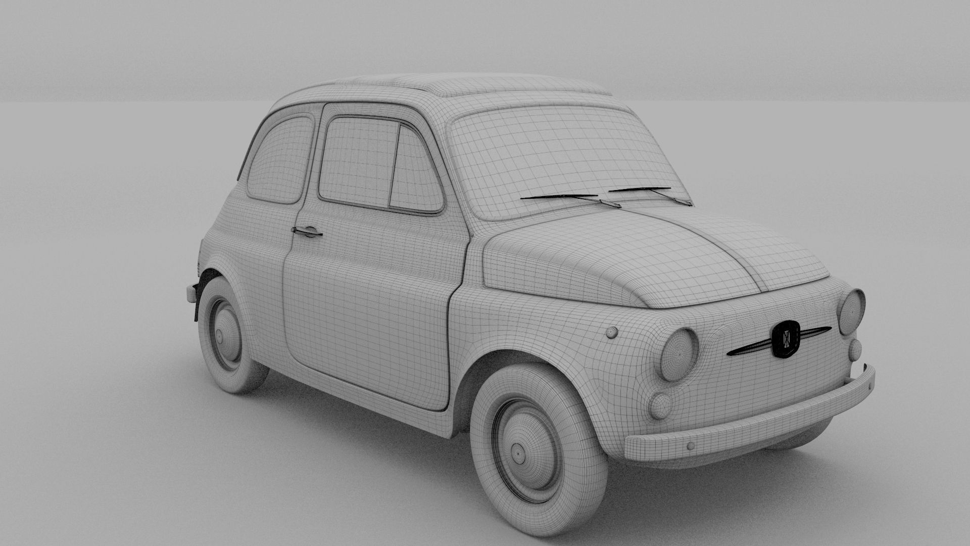 Fiat Nuova 500D 1960 Low-poly 3D model_17
