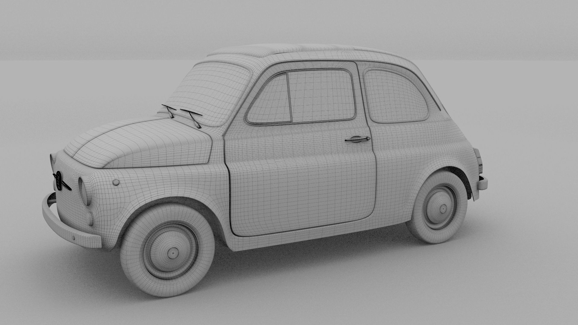 Fiat Nuova 500D 1960 Low-poly 3D model_20