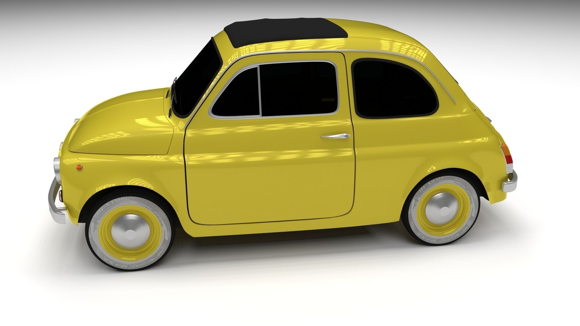 Fiat Nuova 500D 1960 Low-poly 3D model_3