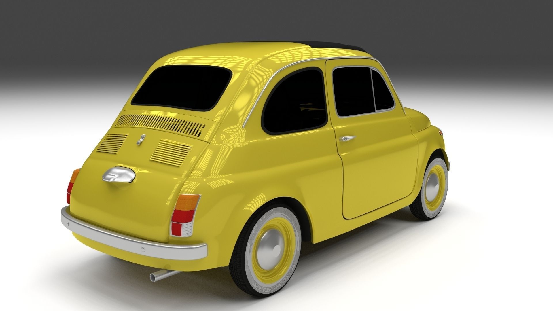 Fiat Nuova 500D 1960 Low-poly 3D model_4