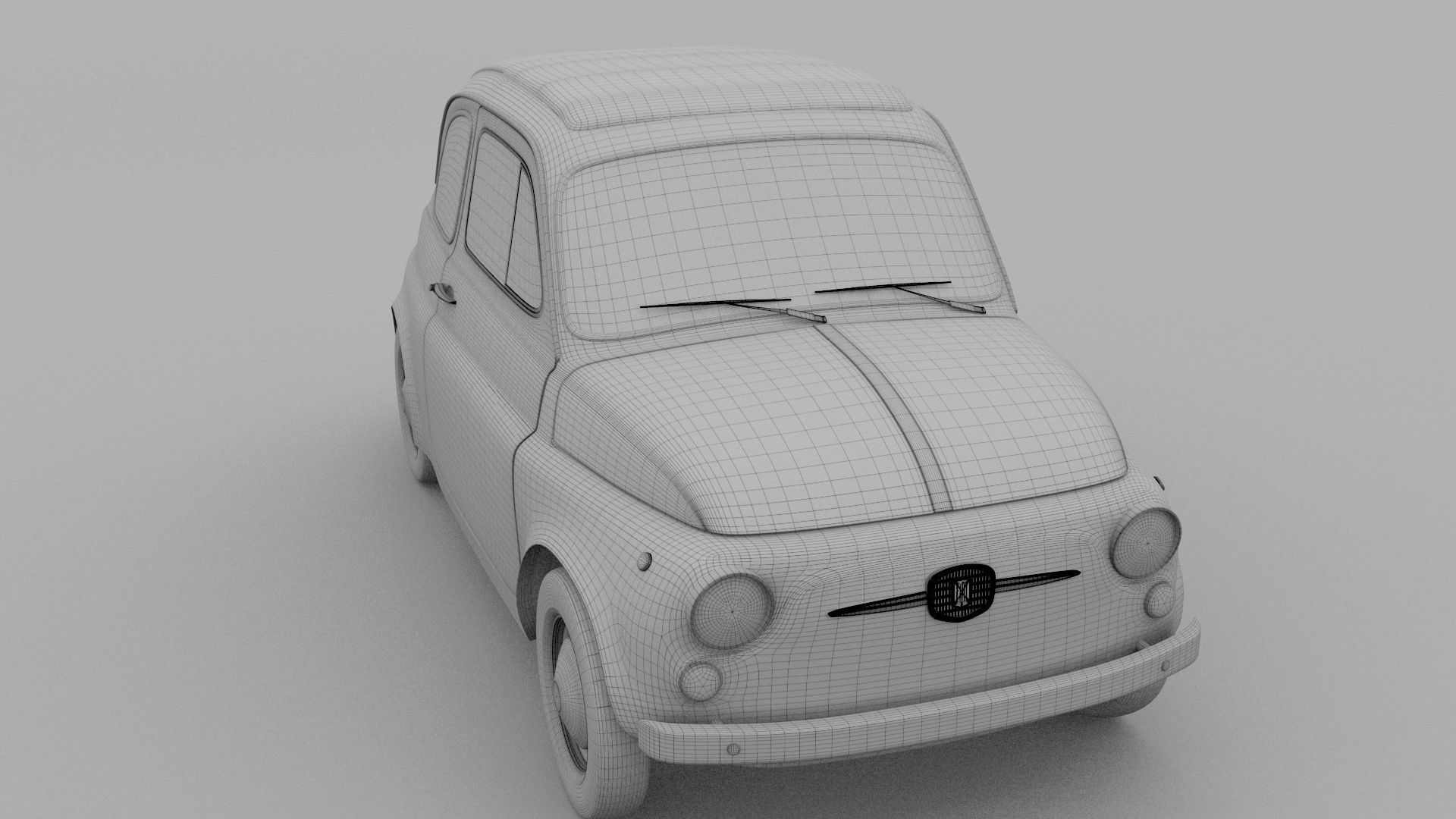 Fiat Nuova 500D 1960 Low-poly 3D model_19