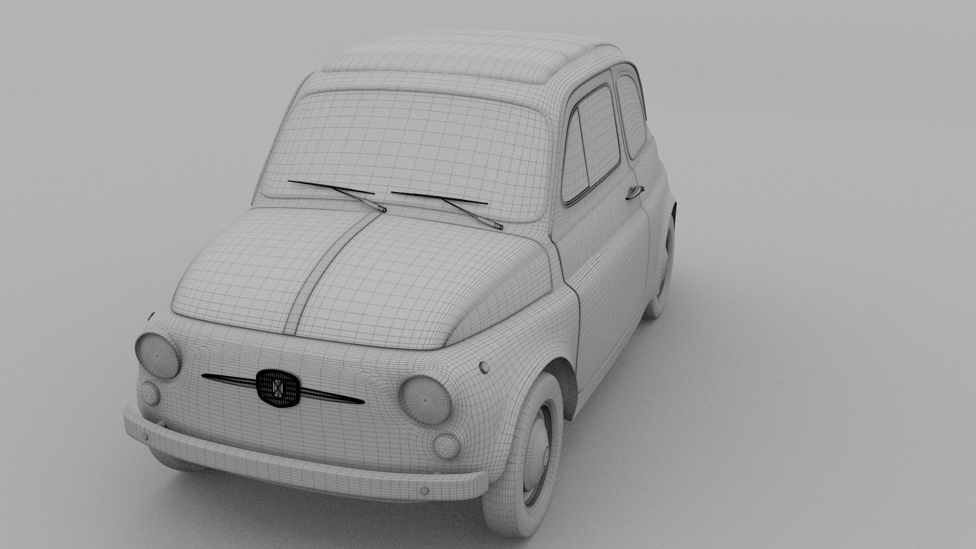 Fiat Nuova 500D 1960 Low-poly 3D model_16