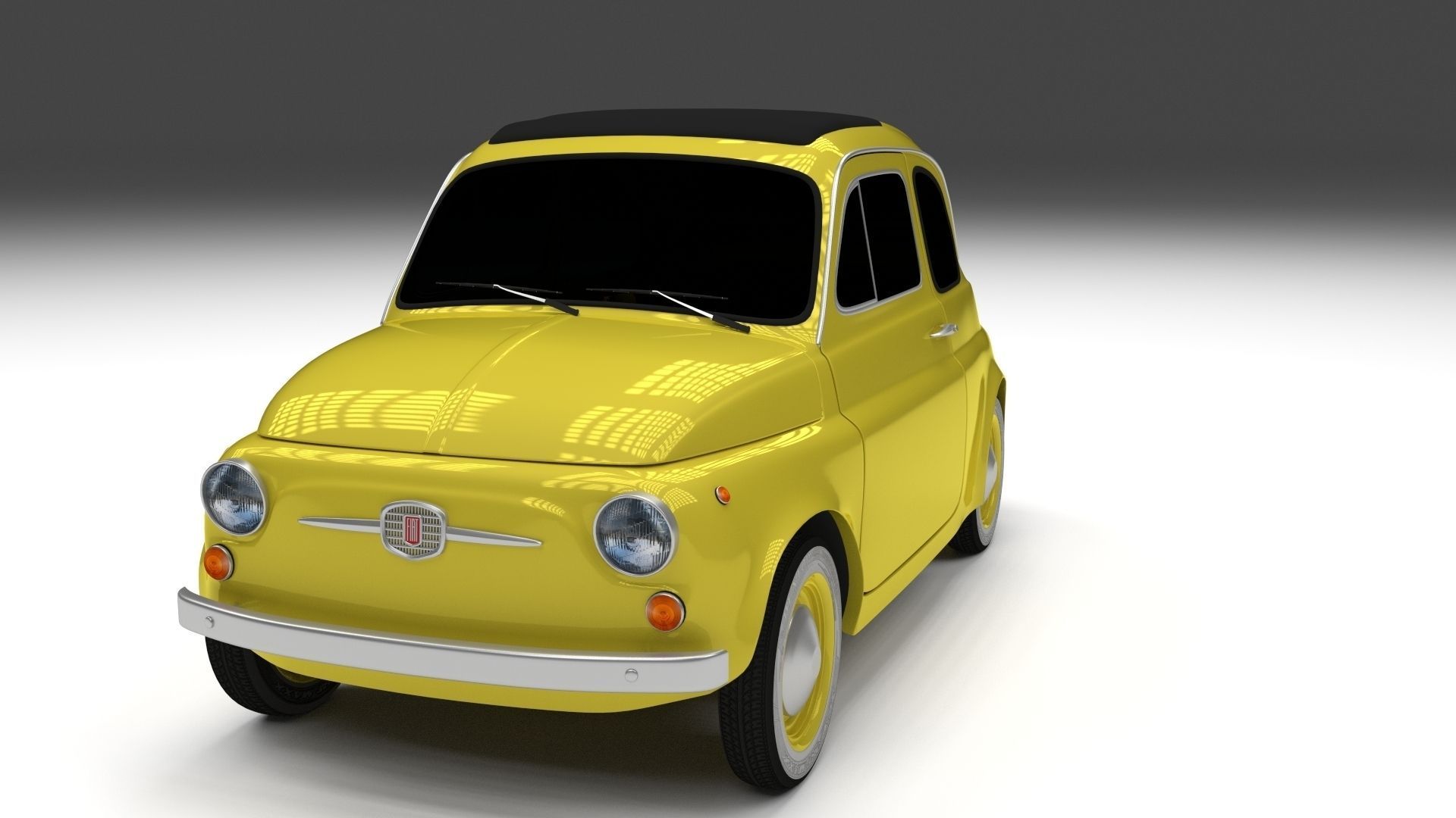 Fiat Nuova 500D 1960 Low-poly 3D model_9
