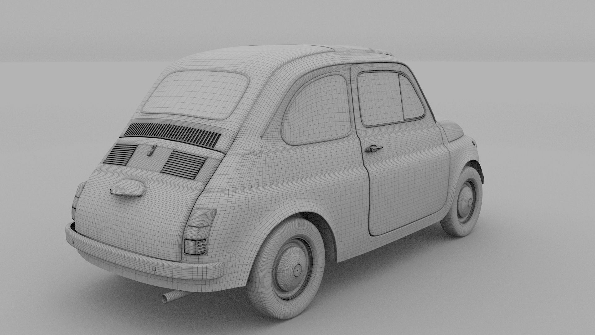 Fiat Nuova 500D 1960 Low-poly 3D model_15