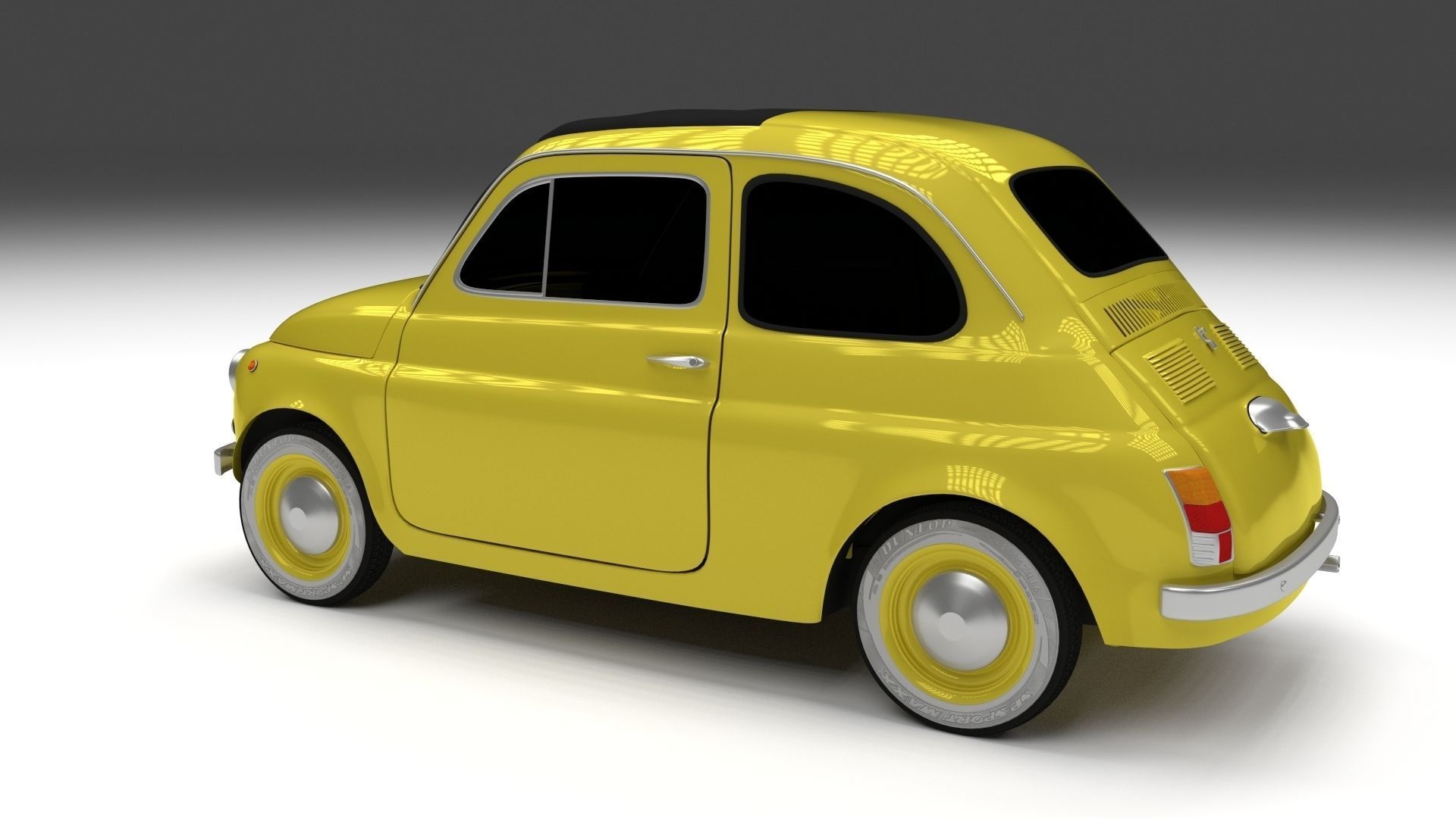 Fiat Nuova 500D 1960 Low-poly 3D model_13
