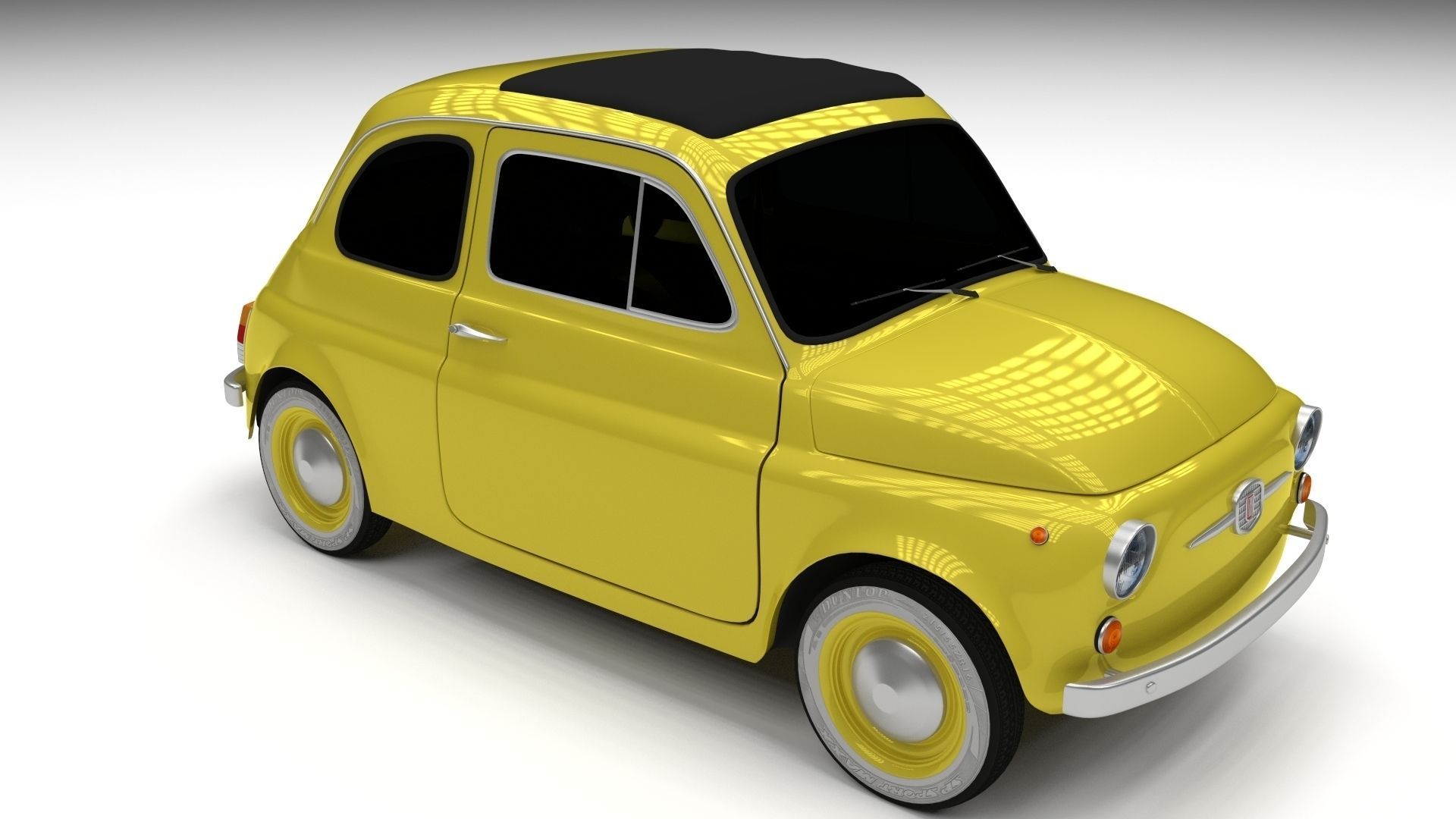 Fiat Nuova 500D 1960 Low-poly 3D model_11