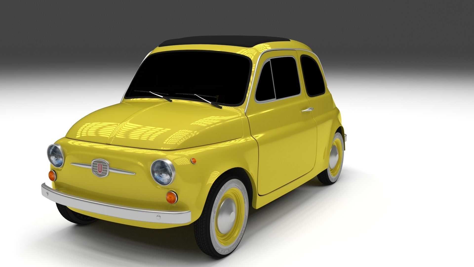 Fiat Nuova 500D 1960 Low-poly 3D model_10