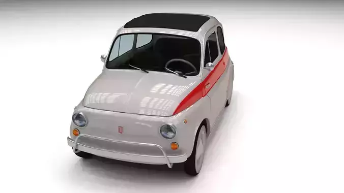 Fiat 500 Nuova Sport 1958 Low-poly 3D model