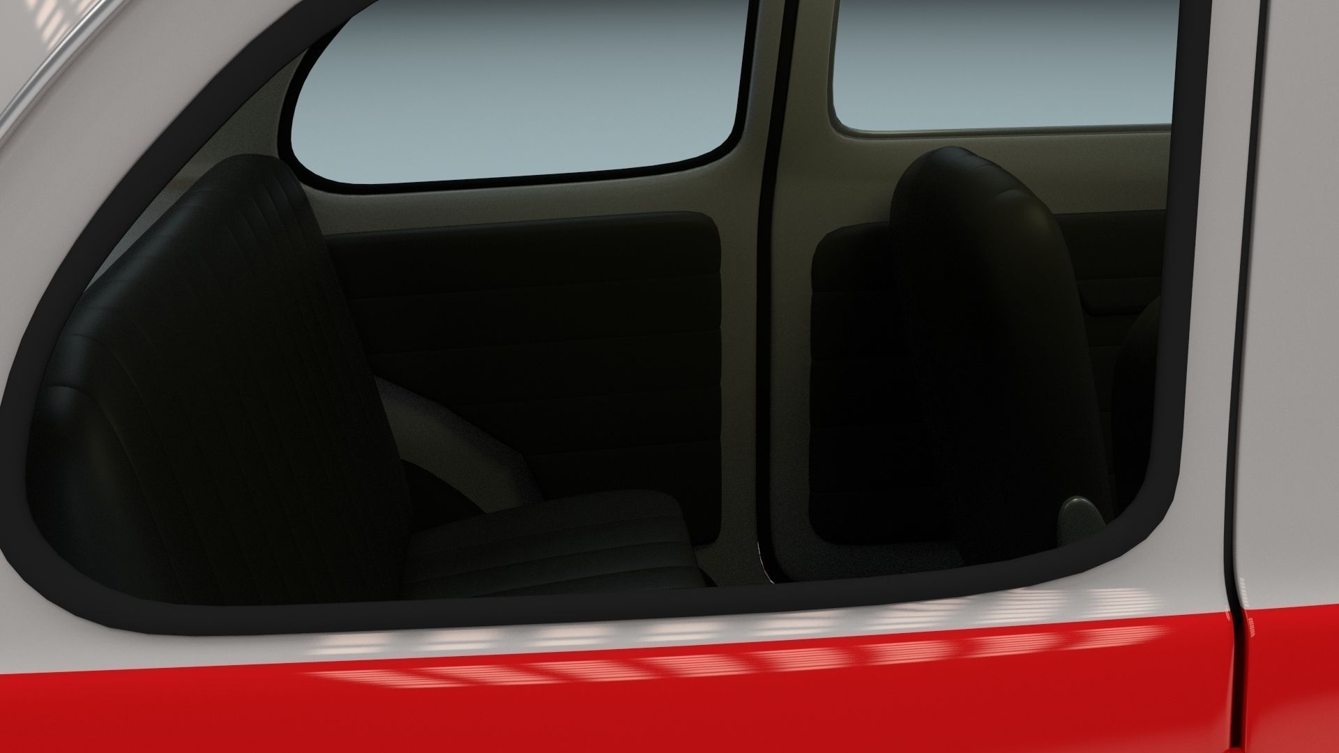 Fiat 500 Nuova Sport 1958 Low-poly 3D model_8