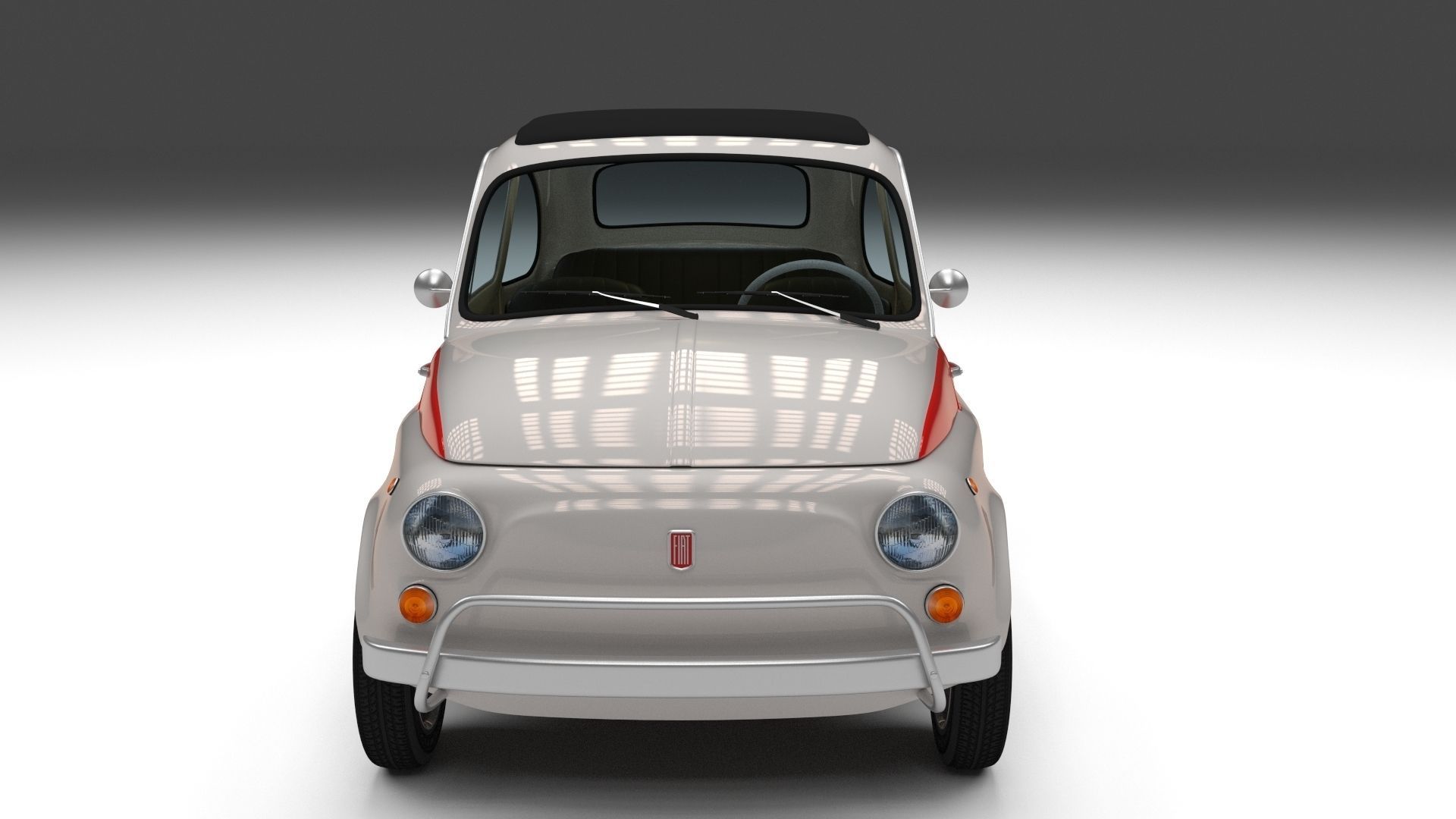Fiat 500 Nuova Sport 1958 Low-poly 3D model_18
