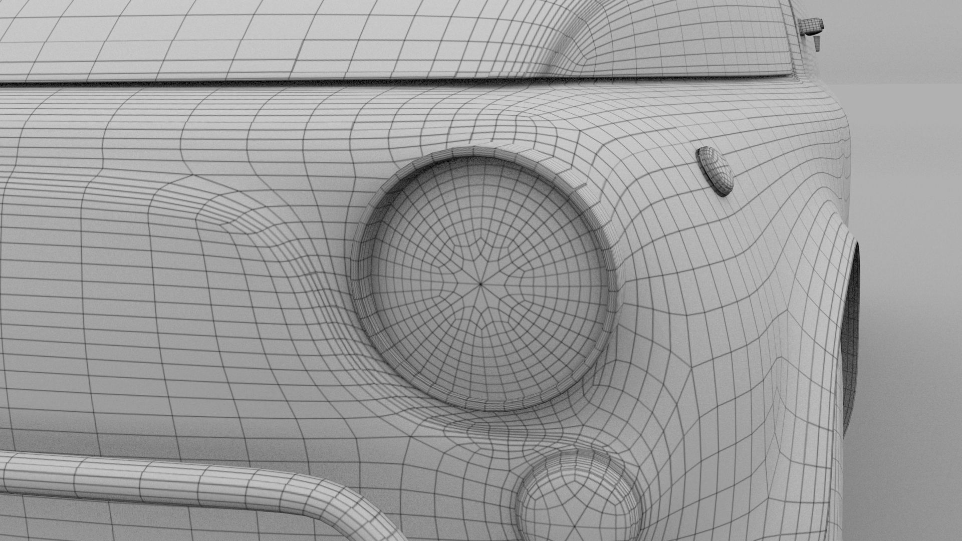 Fiat 500 Nuova Sport 1958 Low-poly 3D model_27