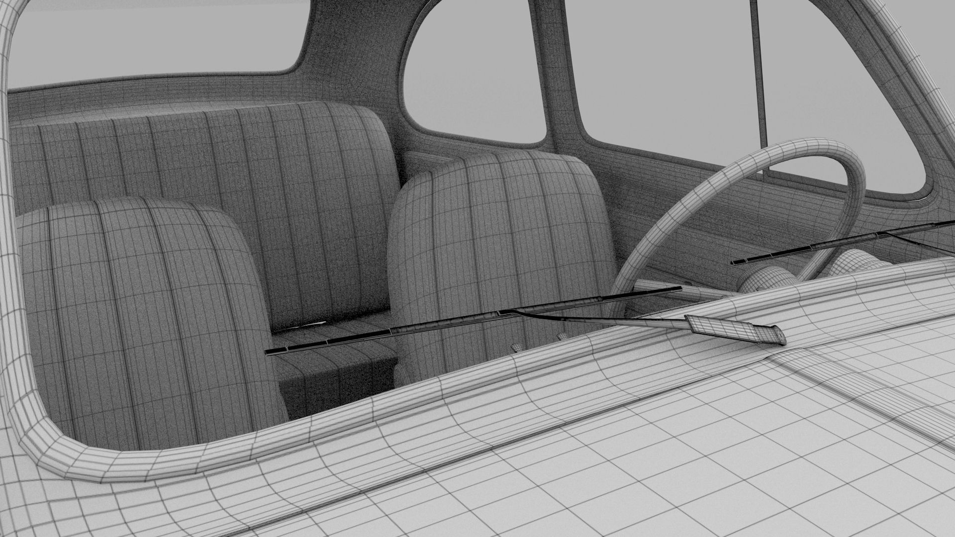 Fiat 500 Nuova Sport 1958 Low-poly 3D model_25