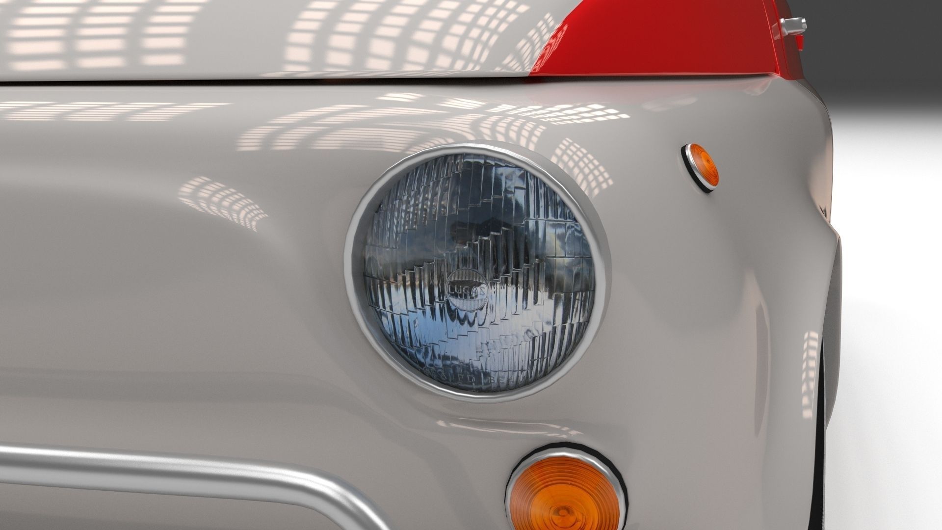 Fiat 500 Nuova Sport 1958 Low-poly 3D model_2