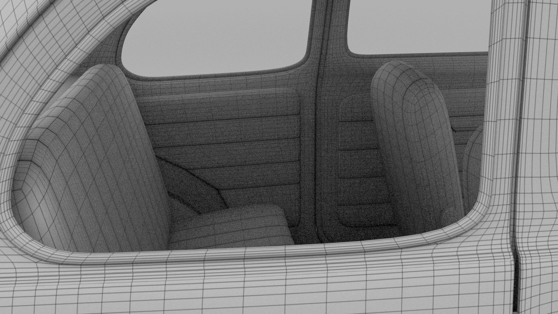 Fiat 500 Nuova Sport 1958 Low-poly 3D model_22