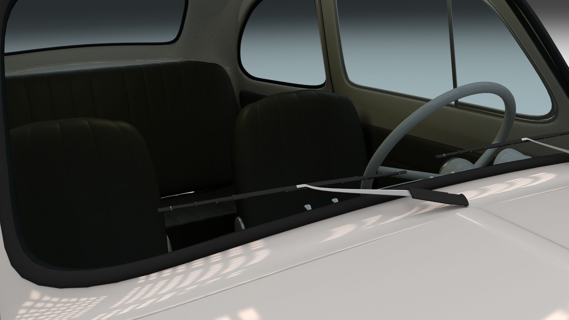 Fiat 500 Nuova Sport 1958 Low-poly 3D model_30