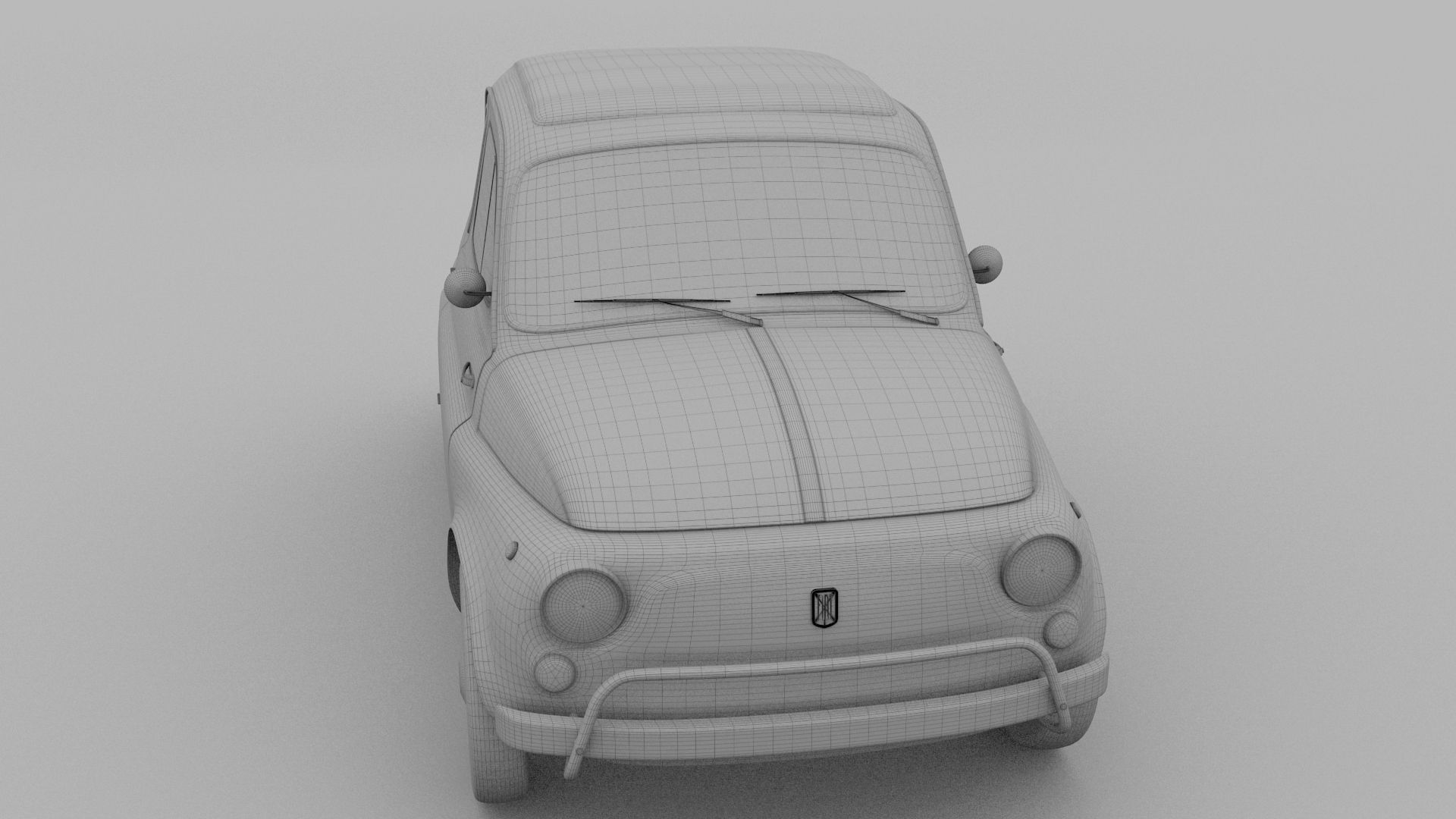 Fiat Nuova Sport 500 1958 Low-poly 3D model_12