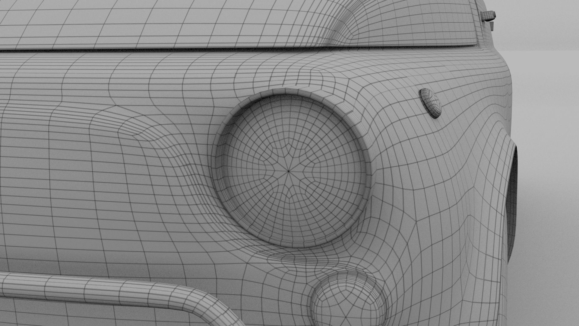 Fiat Nuova Sport 500 1958 Low-poly 3D model_19