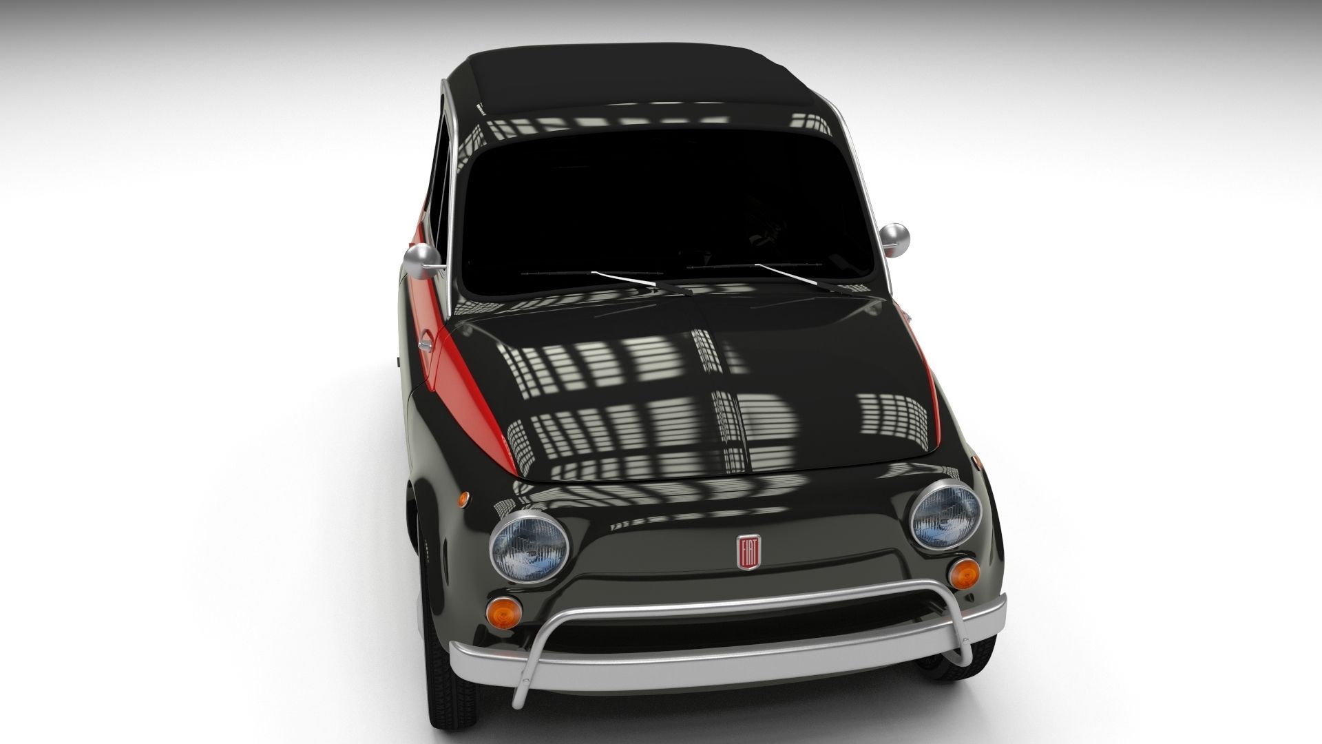 Fiat Nuova Sport 500 1958 Low-poly 3D model_2