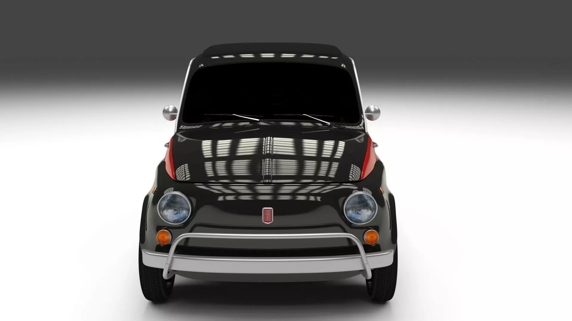 Fiat Nuova Sport 500 1958 Low-poly 3D model_0
