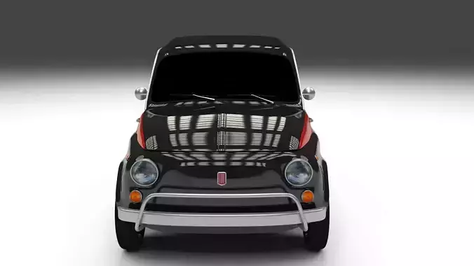 Fiat Nuova Sport 500 1958 Low-poly 3D model