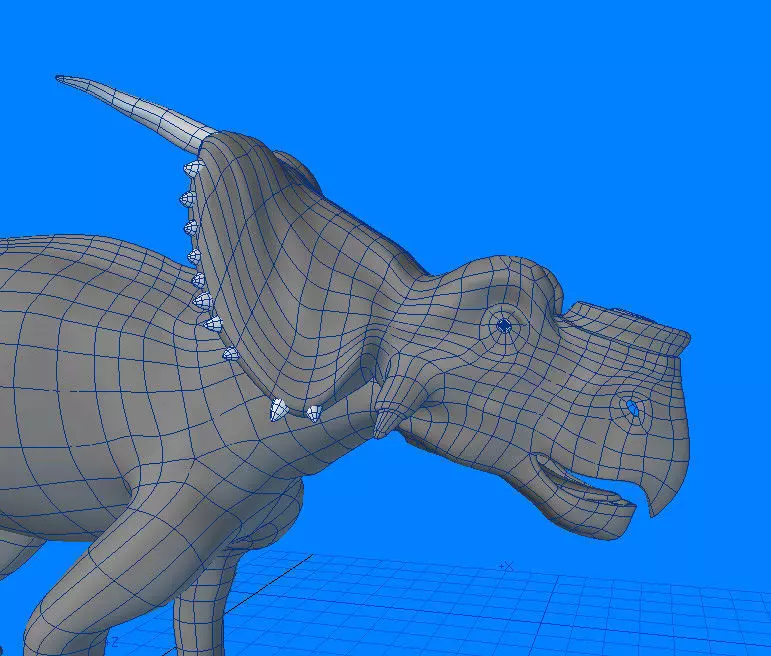 Achelousaurus bull with horns 3D model_0