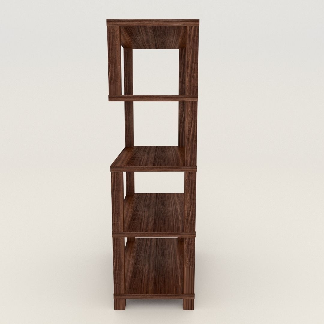 Bookshelf wooden bookcase Low-poly 3D model_3