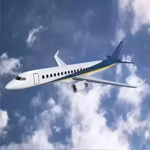 Embraer 190 commercial airliner Low-poly 3D model