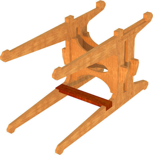 Wooden chess set Low-poly 3D model_12