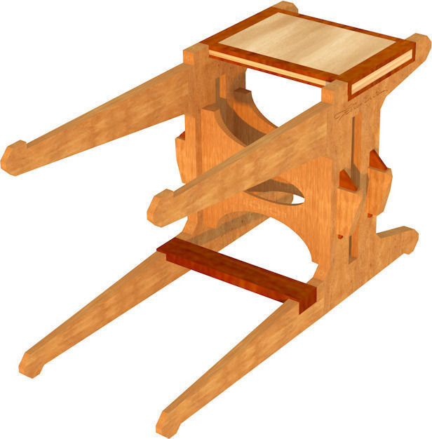 Wooden chess set Low-poly 3D model_14