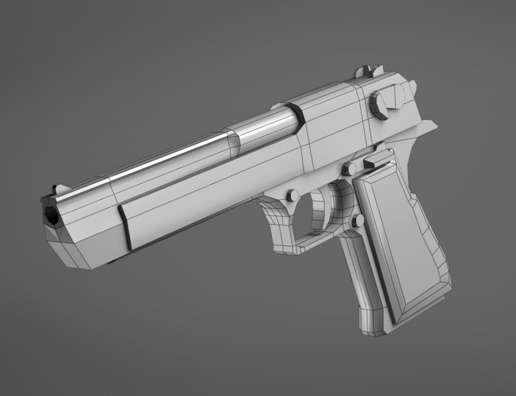 Desert Eagle Handgun Free low-poly 3D model_4