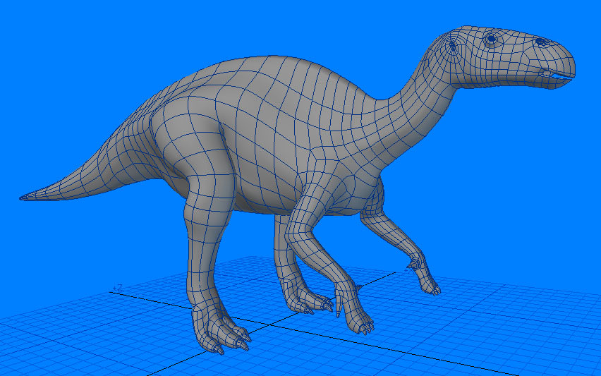 Iguanodon dinosaur 3D model_3