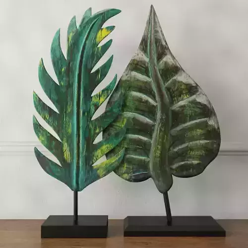 Albesia Wood Leaf Decoration 2 3D model