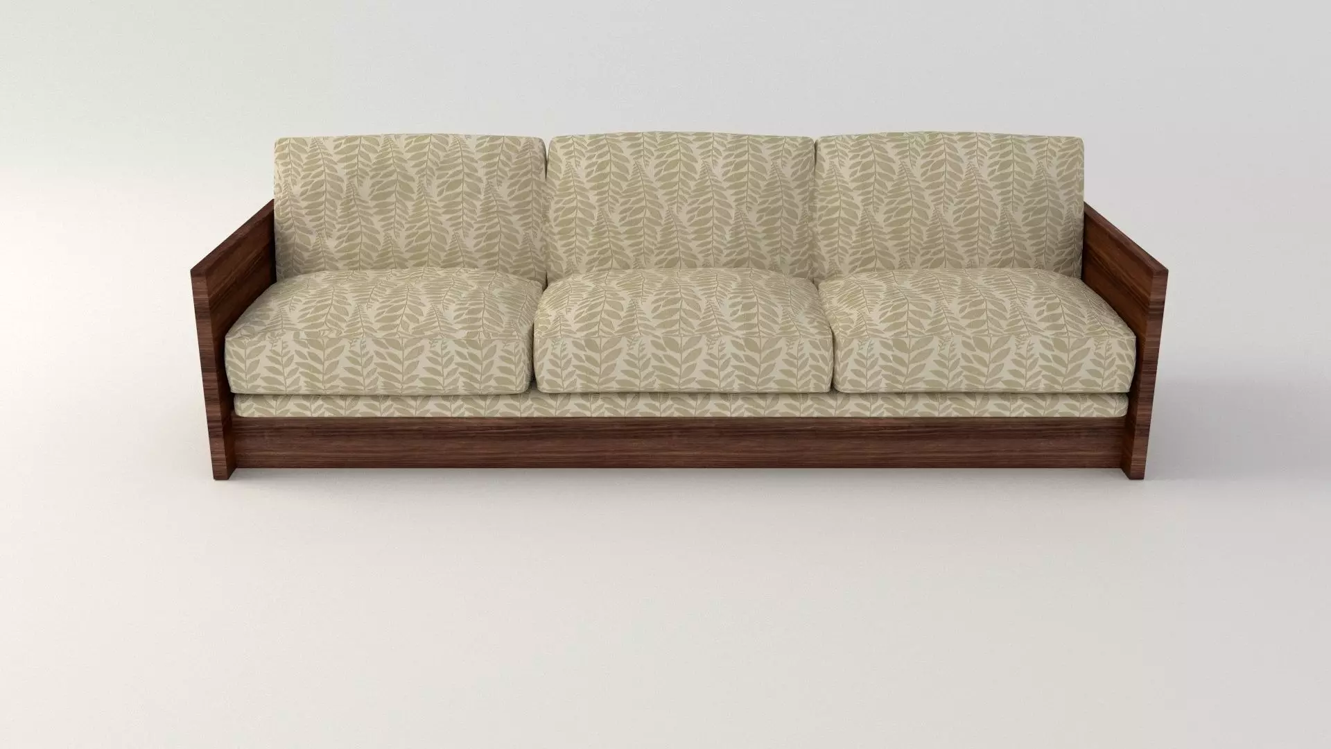 Plant Pattern Couch Low-poly 3D model_0