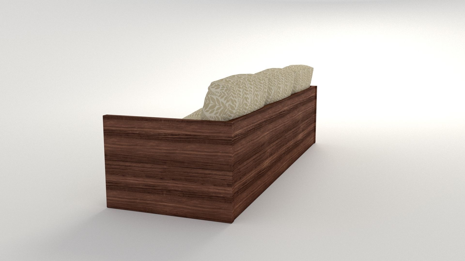 Plant Pattern Couch Low-poly 3D model_1