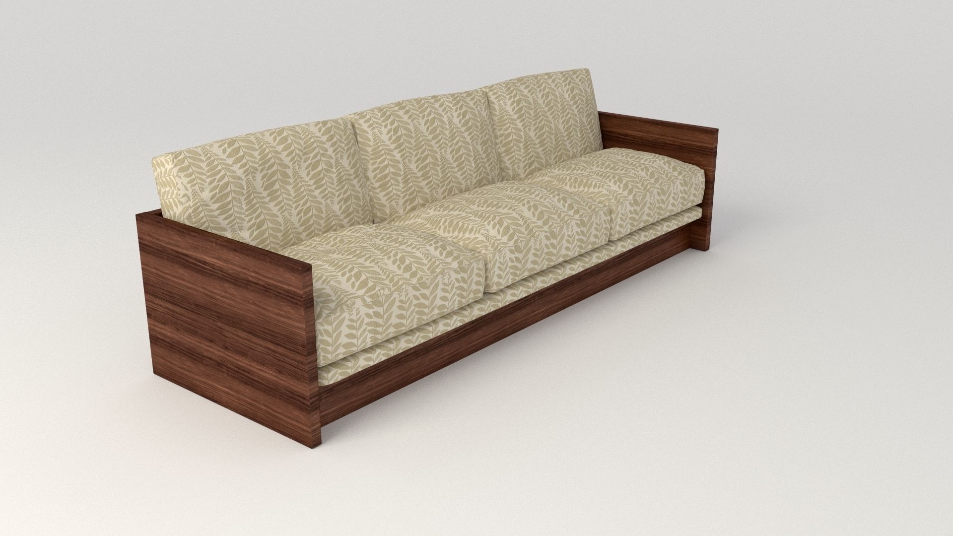 Plant Pattern Couch Low-poly 3D model_2