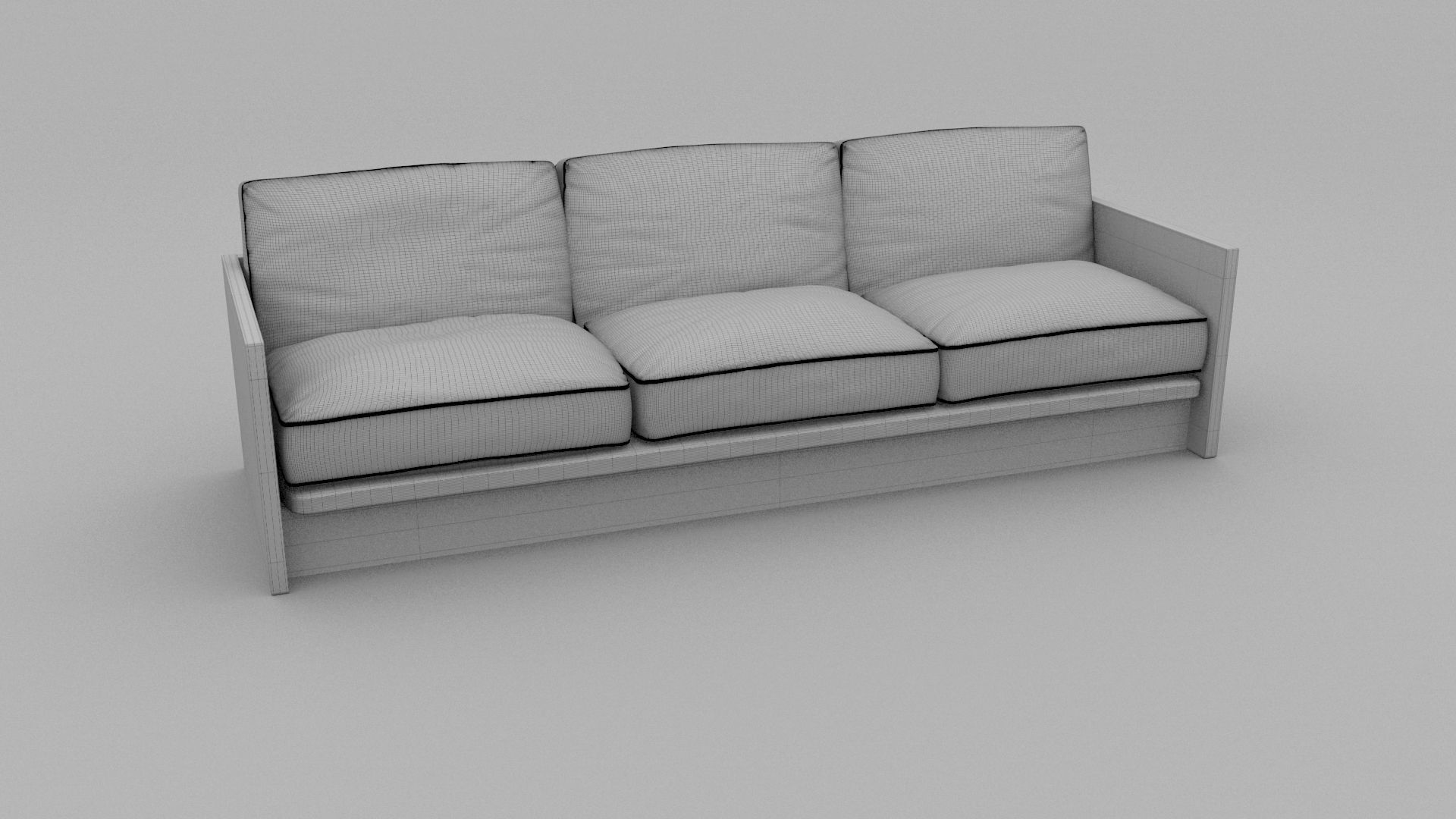 Plant Pattern Couch Low-poly 3D model_5