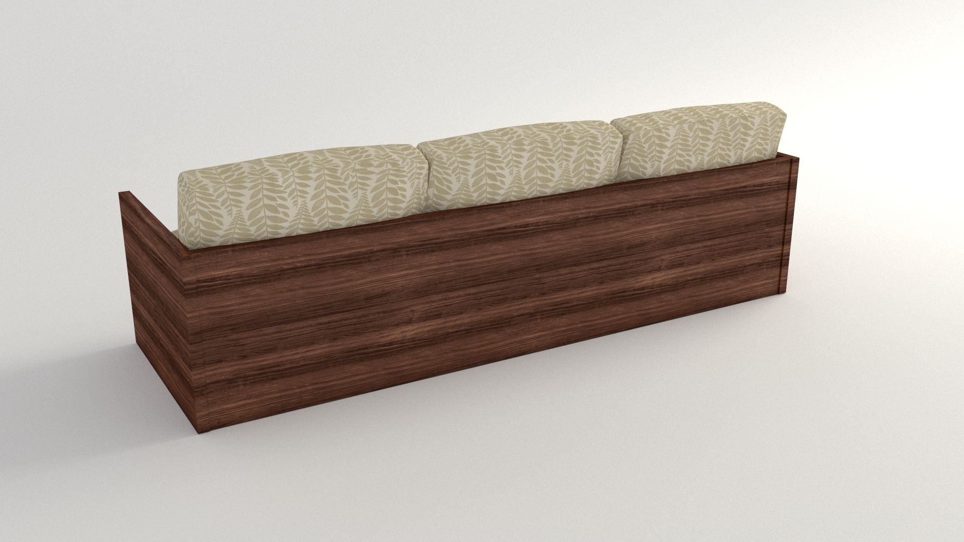 Plant Pattern Couch Low-poly 3D model_4