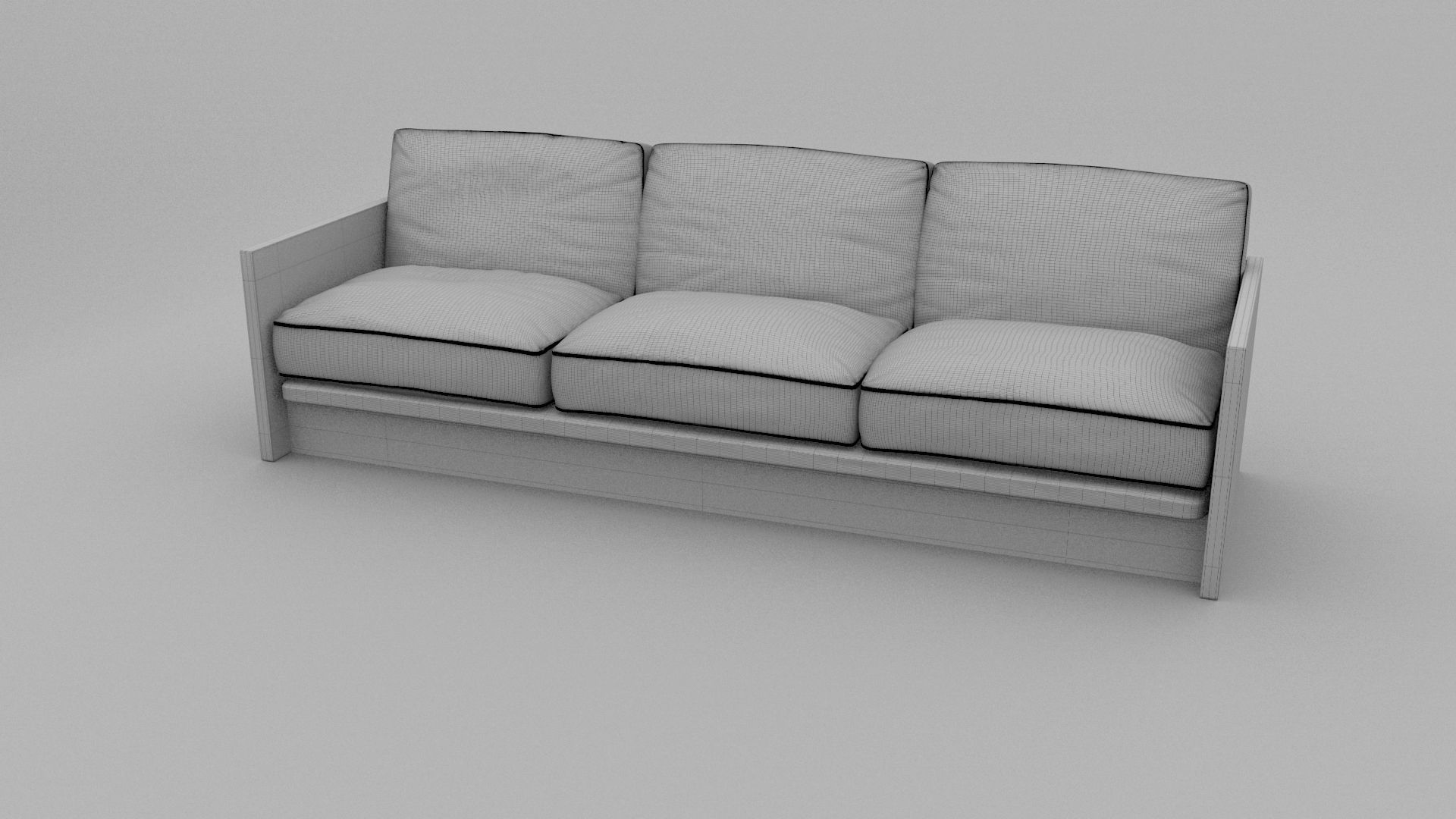 Plant Pattern Couch Low-poly 3D model_8